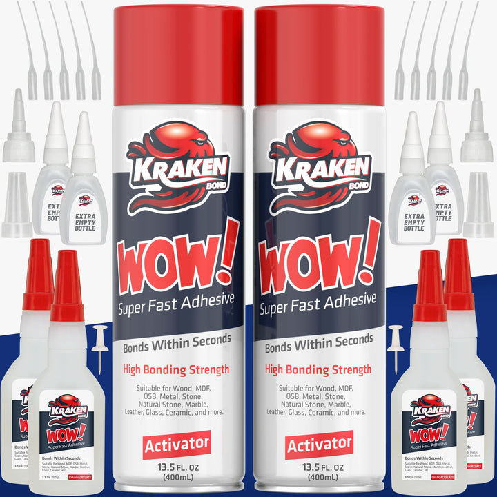 WOW! Super Fast Adhesive CA Glue with Spray Adhesive Activator