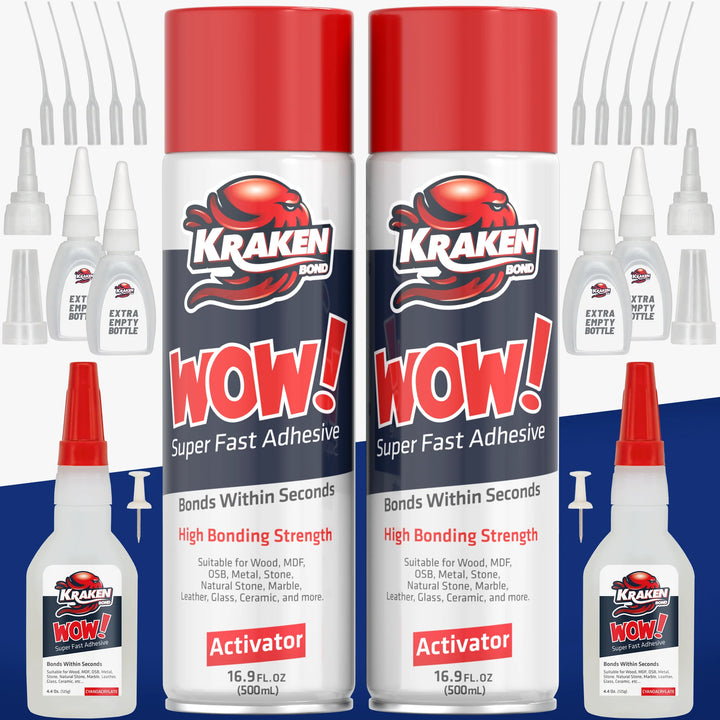 WOW! Super Fast Adhesive CA Glue with Spray Adhesive Activator