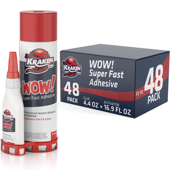 WOW! Super Fast Adhesive CA Glue (4.4 oz) &amp; Activator (16.9 oz)