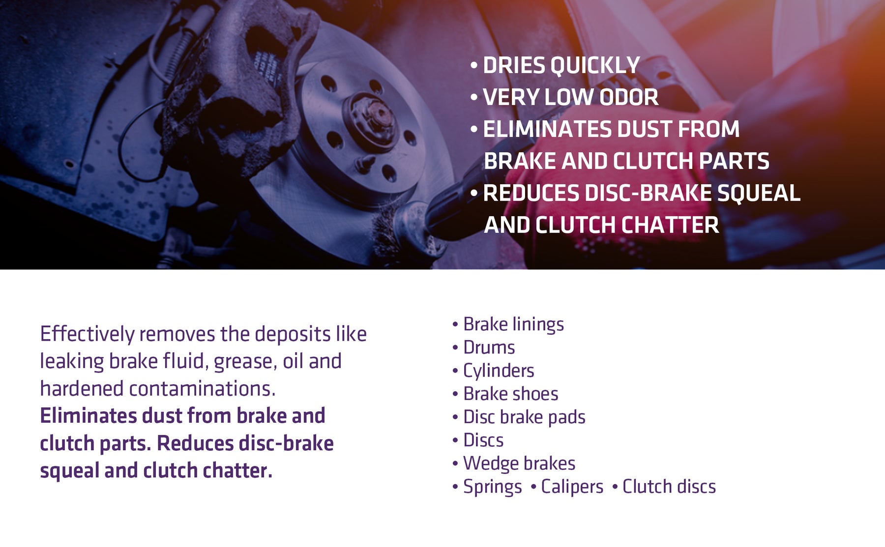 KRAKEN BOND Brake Parts Cleaner Spray - Non-Flammable, Non-Staining,  Non-Chlorinated, Non-Corrosive | Oil-Dust-Rust Remover for Disc, Caliper,  Spring